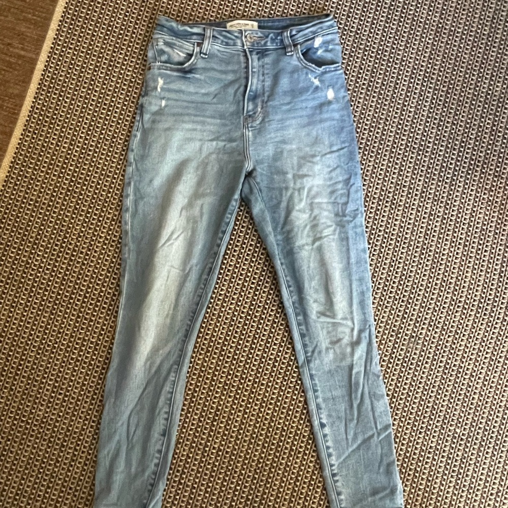Abercrombie & Fitch Curve Love Medium Wash Ankle Skinny Jeans